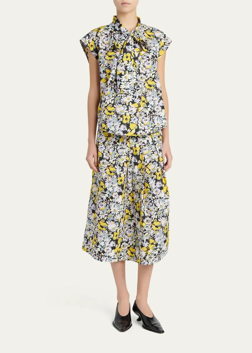 Marni Floral Cotton Midi Skirt | Thumbnail 2