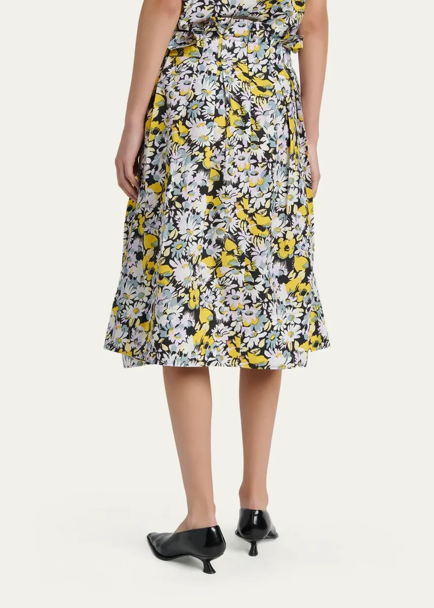 Marni Floral Cotton Midi Skirt | Thumbnail 3