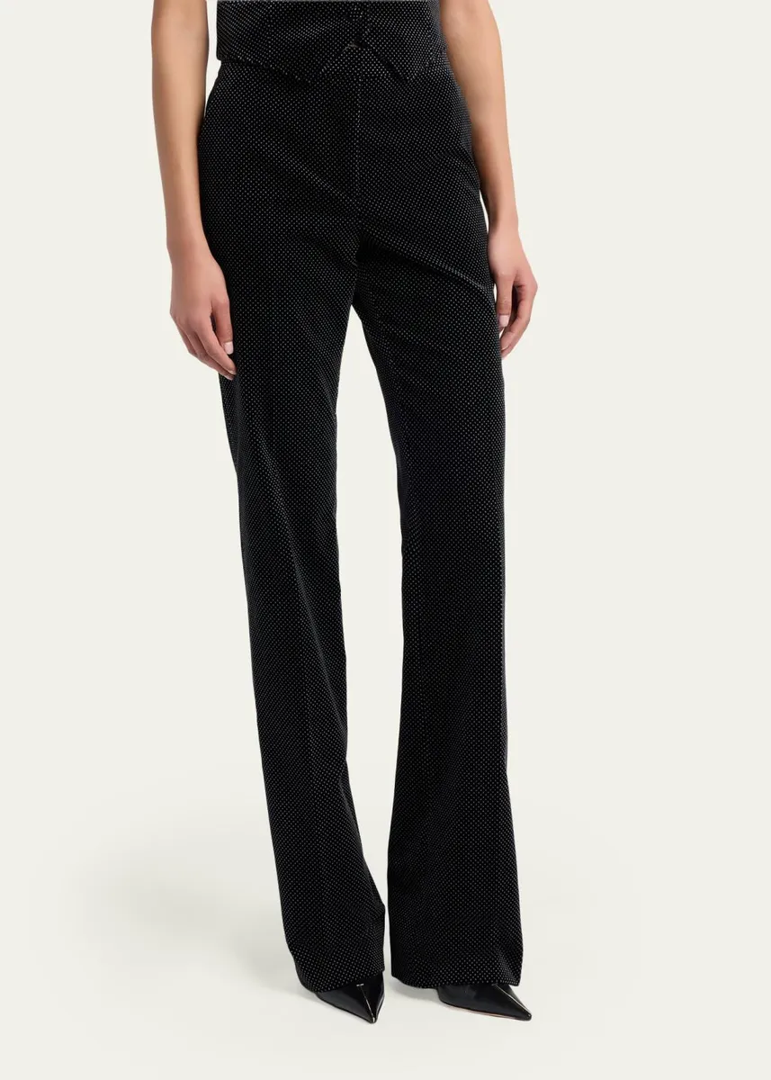 Tom Ford Polka-Dot Velvet Bootcut Trousers | Thumbnail 4 Tom Ford Polka-Dot Velvet Bootcut Trousers | Thumbnail 4