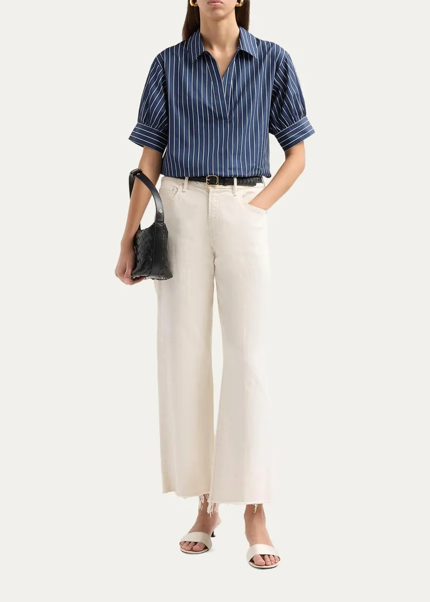 Frame The Popover Striped Cotton Top | Thumbnail 2