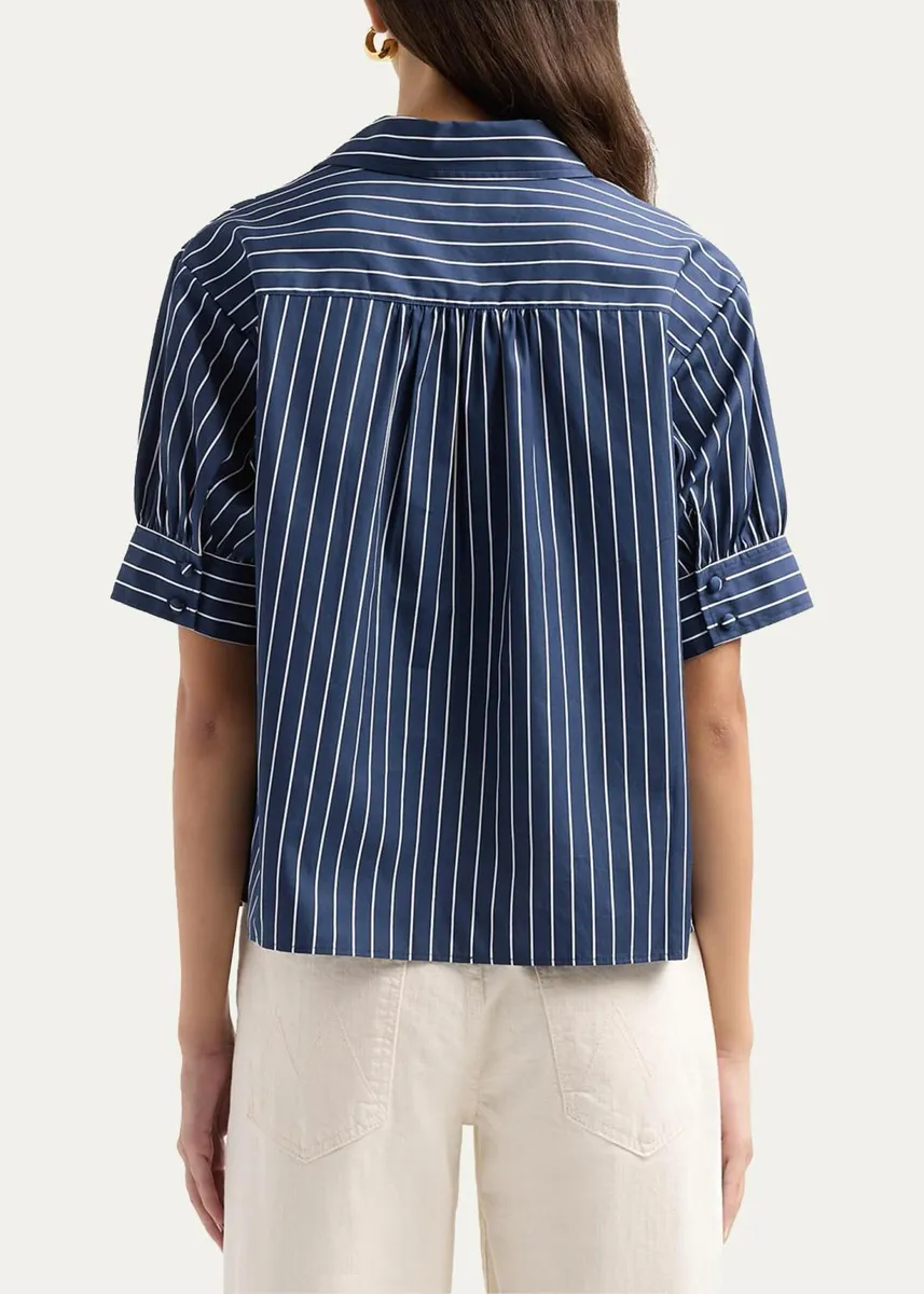Frame The Popover Striped Cotton Top | Thumbnail 3