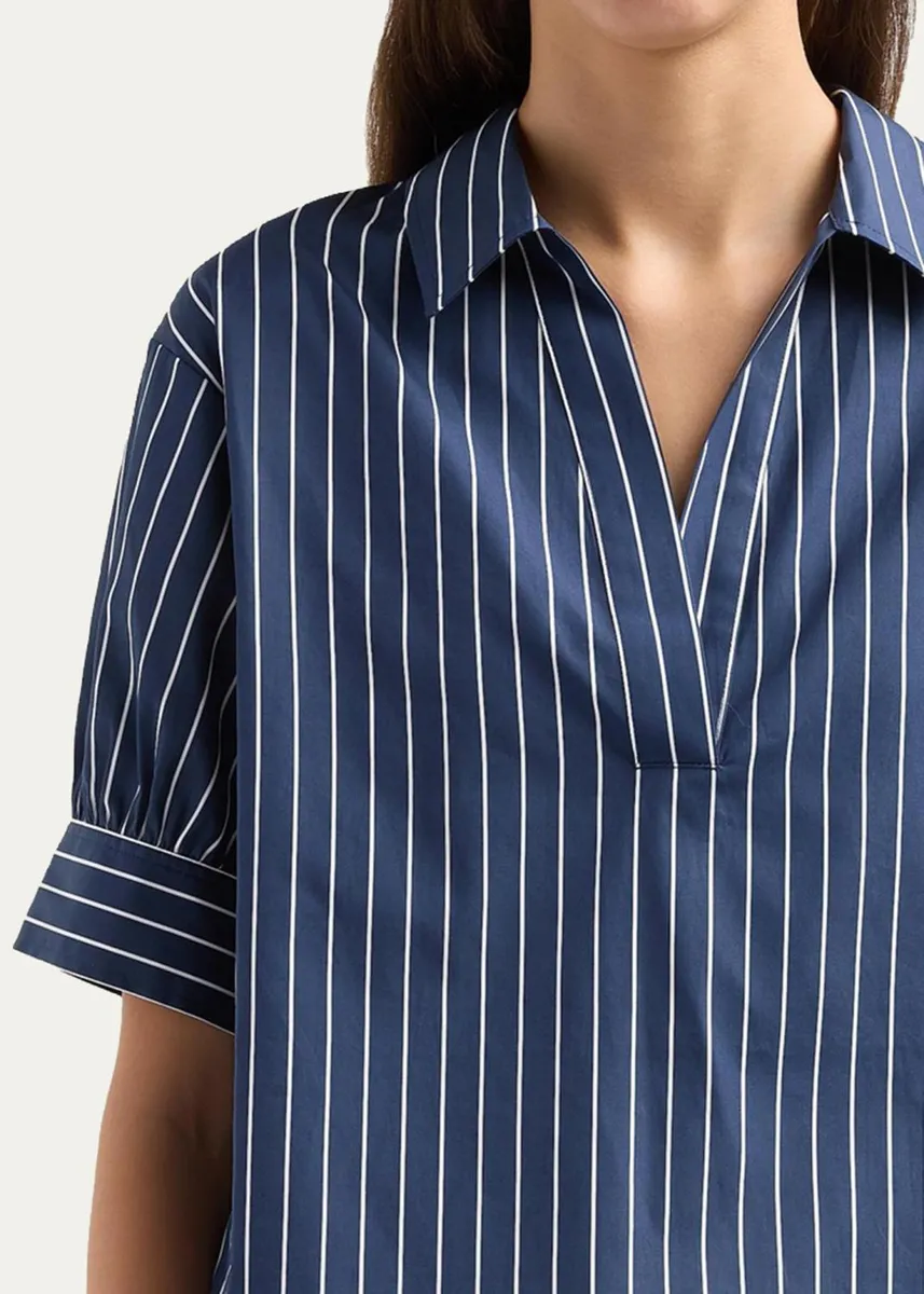 Frame The Popover Striped Cotton Top | Thumbnail 5