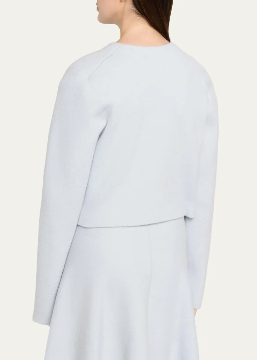 Brandon Maxwell Ryder Wool Knit Crop Jacket | Thumbnail 3 Brandon Maxwell Ryder Wool Knit Crop Jacket | Thumbnail 3