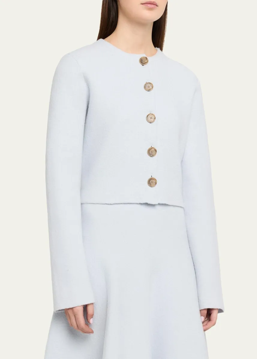 Brandon Maxwell Ryder Wool Knit Crop Jacket | Thumbnail 4 Brandon Maxwell Ryder Wool Knit Crop Jacket | Thumbnail 4