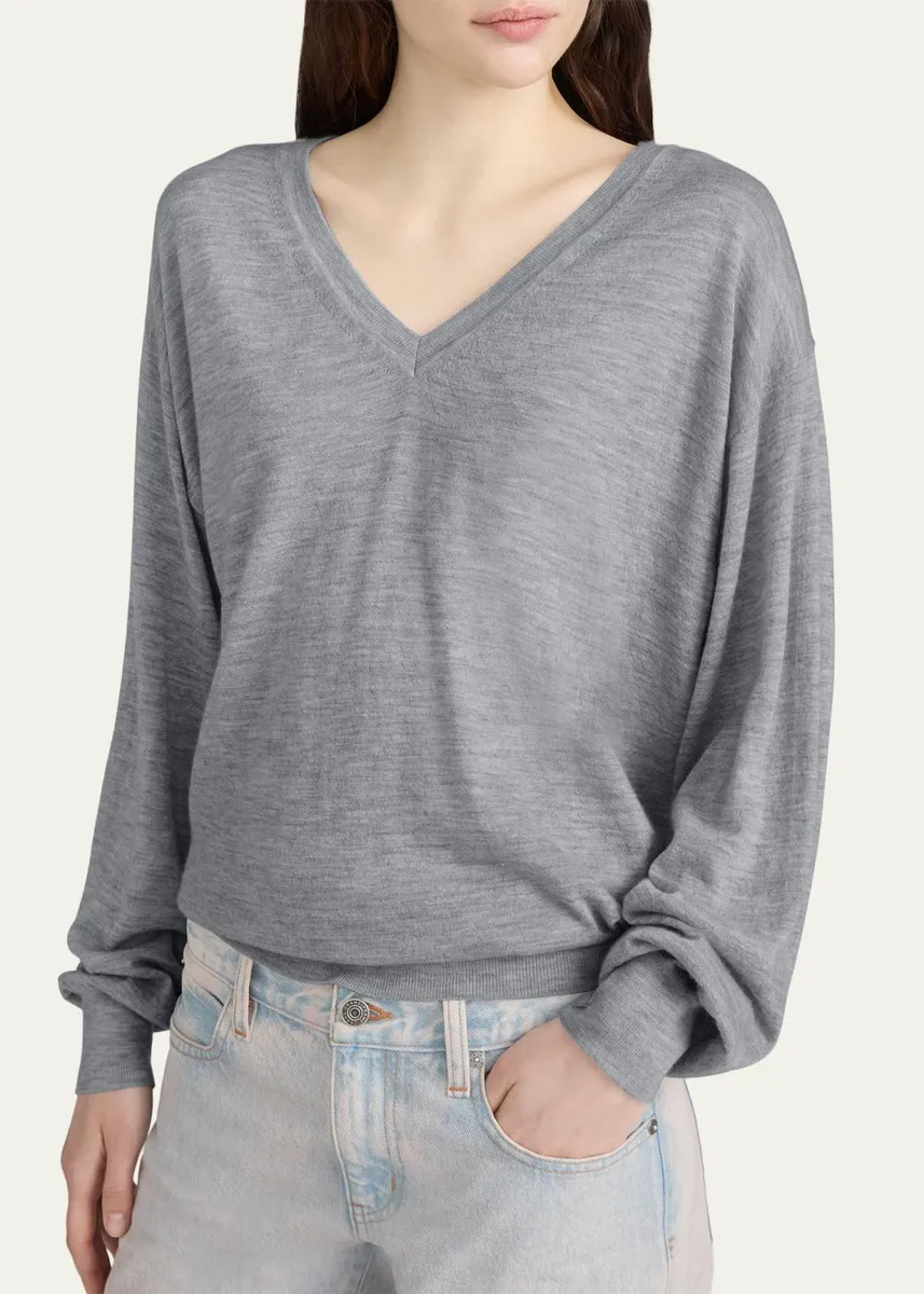 Frame The Cashmere V-Neck Sweater | Thumbnail 4