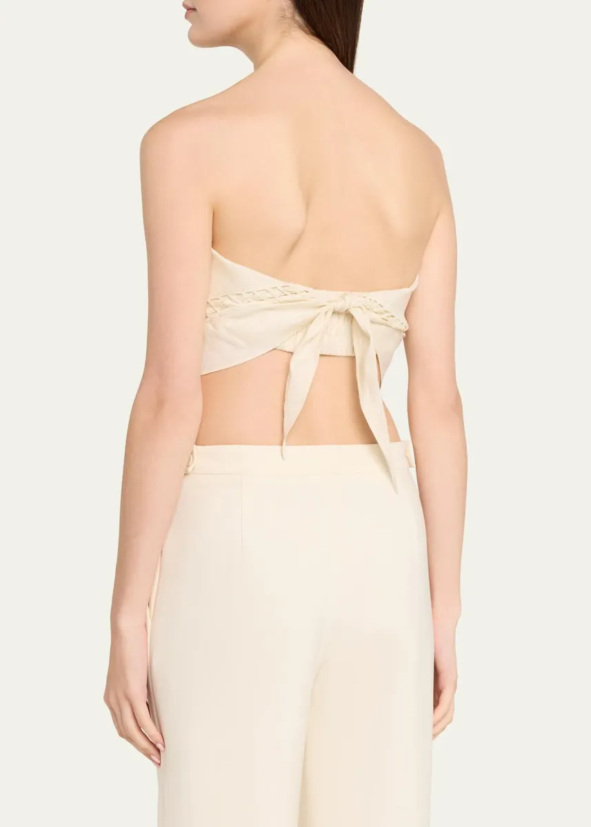 Simkhai Lahni Strapless Linen Lace Top | Thumbnail 3