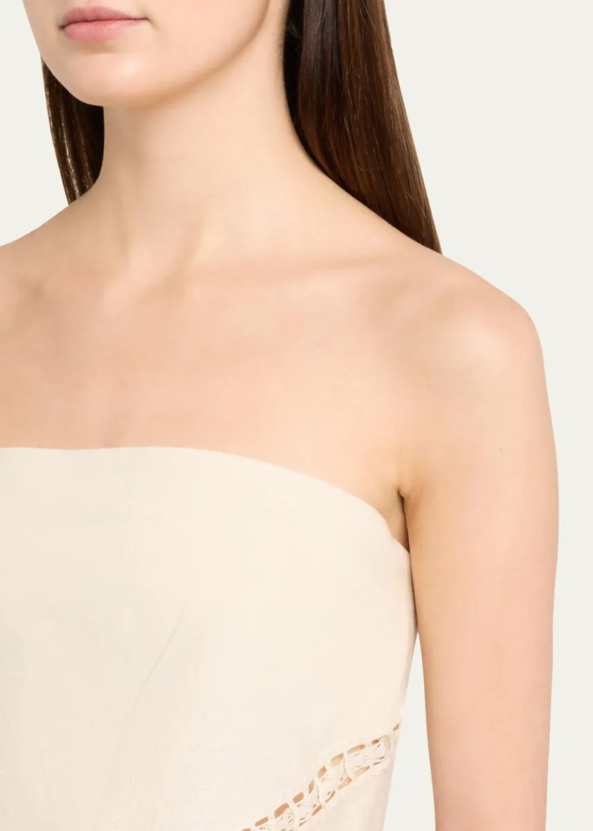 Simkhai Lahni Strapless Linen Lace Top | Thumbnail 5