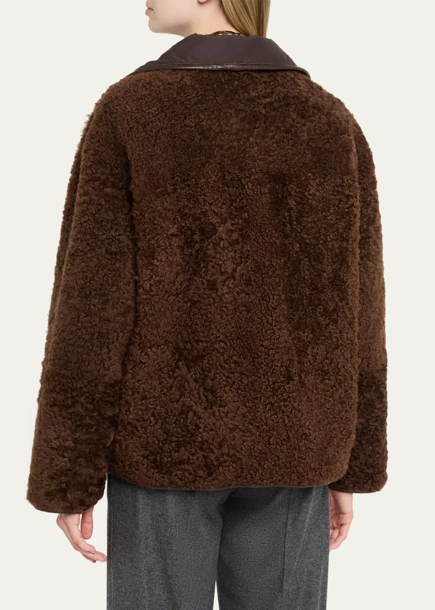 Brunello Cucinelli Curly Shearling Reversible Coat | Thumbnail 3 Brunello Cucinelli Curly Shearling Reversible Coat | Thumbnail 3