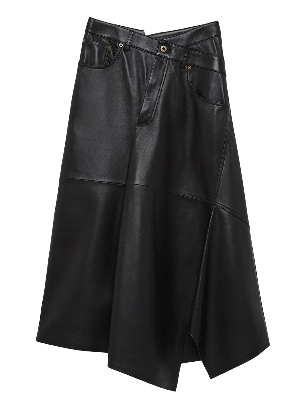 Asymmetric Leather Midi Skirt Asymmetric Leather Midi Skirt