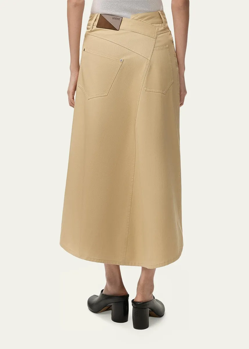 Loewe Asymmetric Cotton Midi Skirt | Thumbnail 3