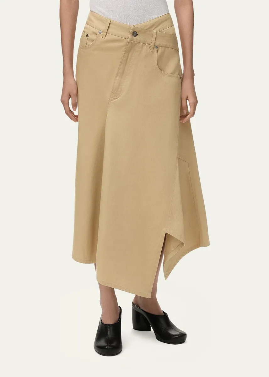 Loewe Asymmetric Cotton Midi Skirt | Thumbnail 4