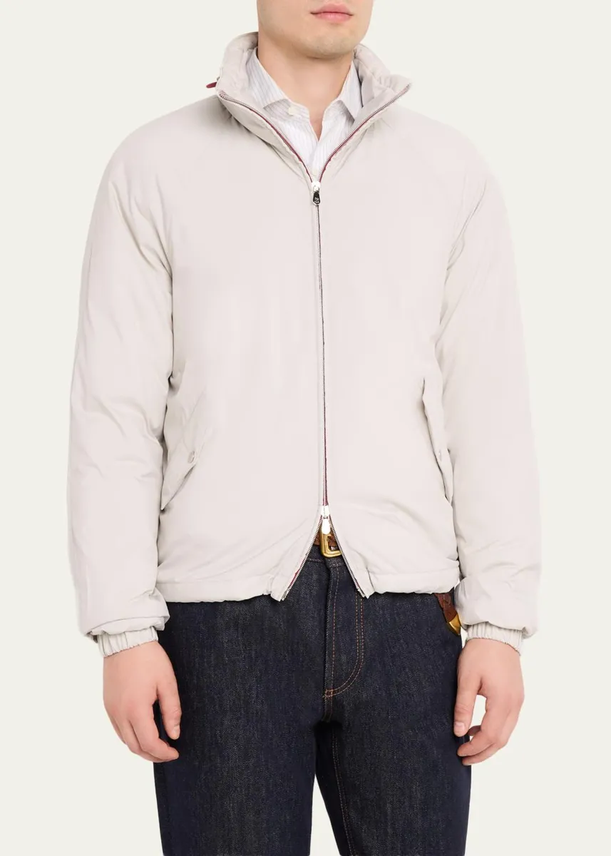 Brunello Cucinelli Men's Thermor Stand Collar Full-Zip Jacket | Thumbnail 4