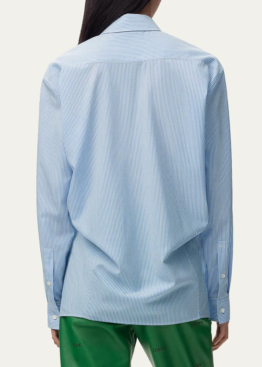 Loewe Striped Draped Waist Button-Down Shirt | Thumbnail 3