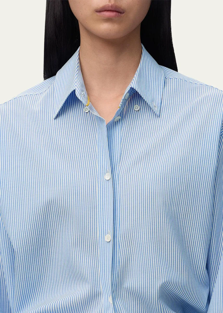 Loewe Striped Draped Waist Button-Down Shirt | Thumbnail 5