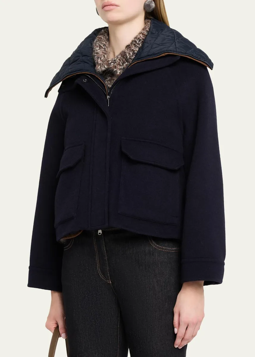 Brunello Cucinelli Couture Wool Coat with Detachable Padding | Thumbnail 4 Brunello Cucinelli Couture Wool Coat with Detachable Padding | Thumbnail 4