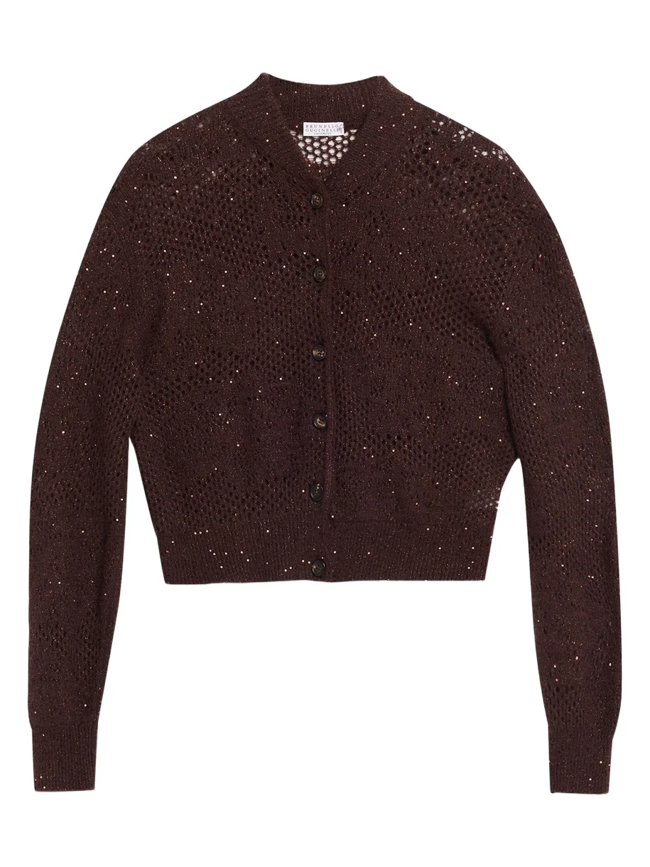 Glam-Knit Paillette Mesh Cardigan Glam-Knit Paillette Mesh Cardigan