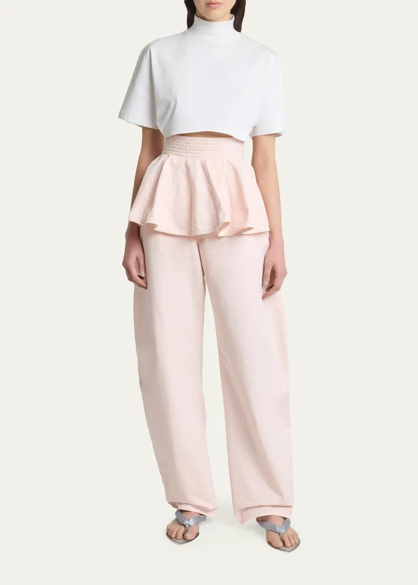 ALAÏA Tinted Denim Barrel-Leg Pants | Thumbnail 2