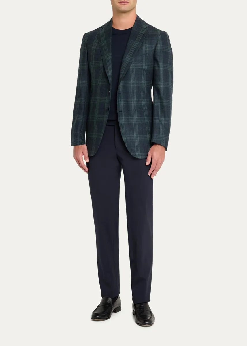 Cesare Attolini Men's Plaid Wool-Cashmere Blazer | Thumbnail 2