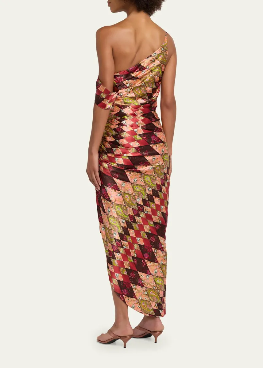 Cinq à Sept Elliana Draped Silk Midi Dress | Thumbnail 3 Cinq à Sept Elliana Draped Silk Midi Dress | Thumbnail 3