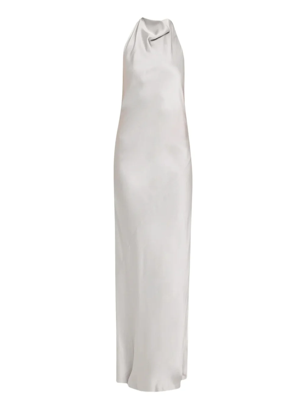 Brunello Cucinelli Fluid Silk Satin Cowl Halter Gown