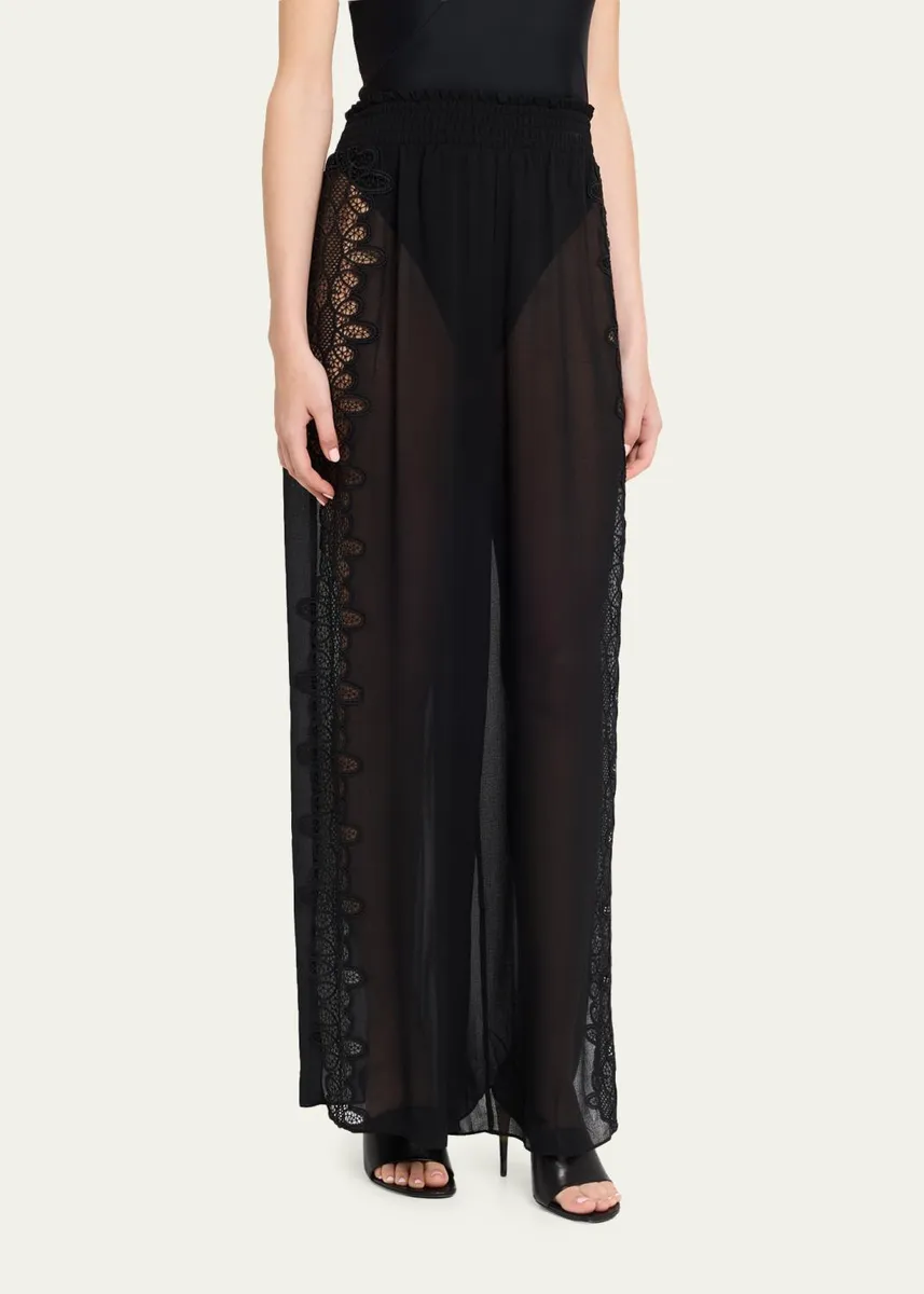 Ramy Brook Athena Side-Split Wide-Leg Cotton Pants | Thumbnail 4