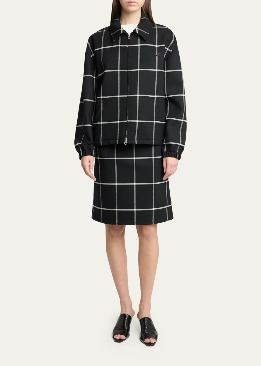 Courrèges Checked Bomber Jacket | Thumbnail 2 Courrèges Checked Bomber Jacket | Thumbnail 2