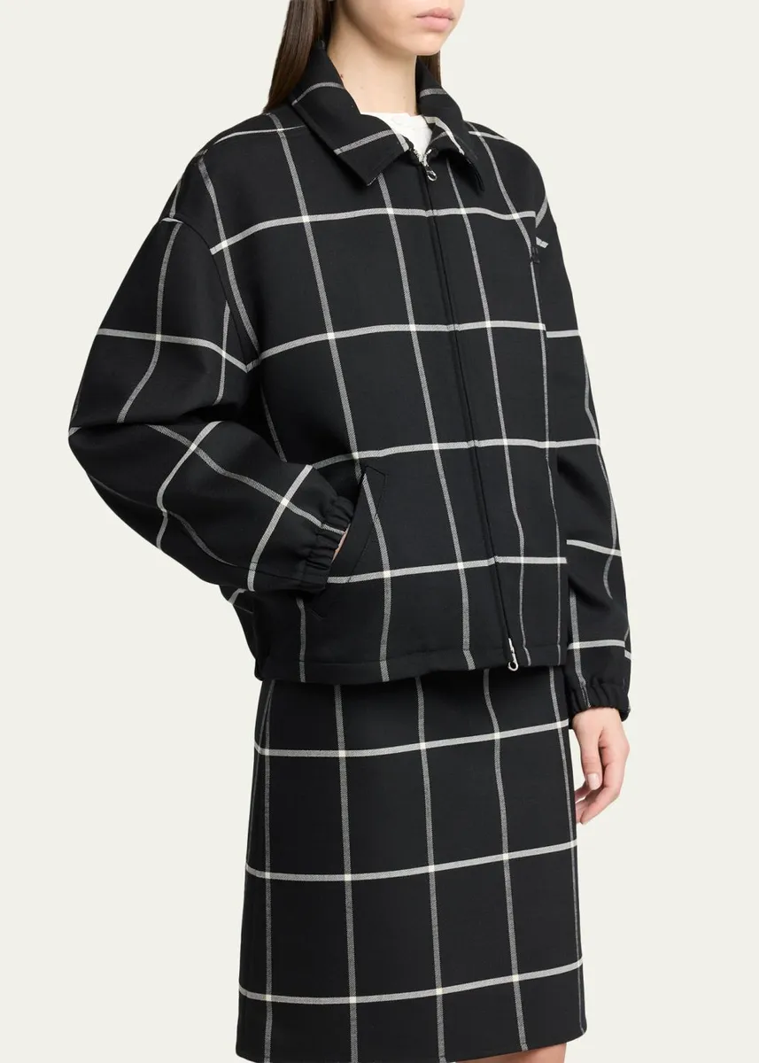 Courrèges Checked Bomber Jacket | Thumbnail 4 Courrèges Checked Bomber Jacket | Thumbnail 4