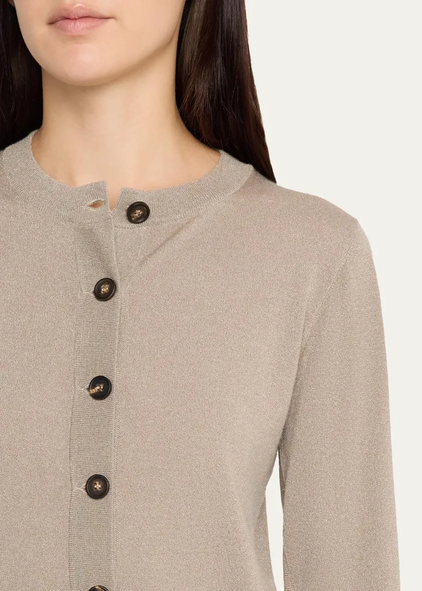 Brunello Cucinelli Cashmere Lurex Crewneck Cardigan | Thumbnail 5 Brunello Cucinelli Cashmere Lurex Crewneck Cardigan | Thumbnail 5