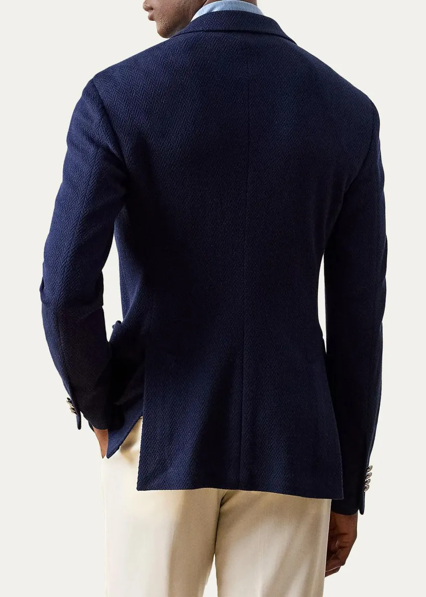 Ralph Lauren Purple Label Men's Hadley Hand-Tailored Herringbone Jacket | Thumbnail 3