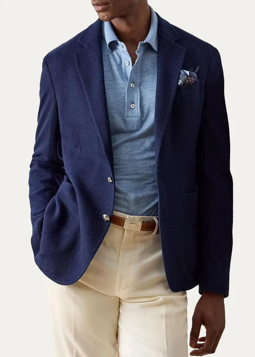 Ralph Lauren Purple Label Men's Hadley Hand-Tailored Herringbone Jacket | Thumbnail 4