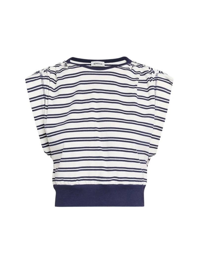 Joie Striped Cotton-Jersey Top Joie Striped Cotton-Jersey Top