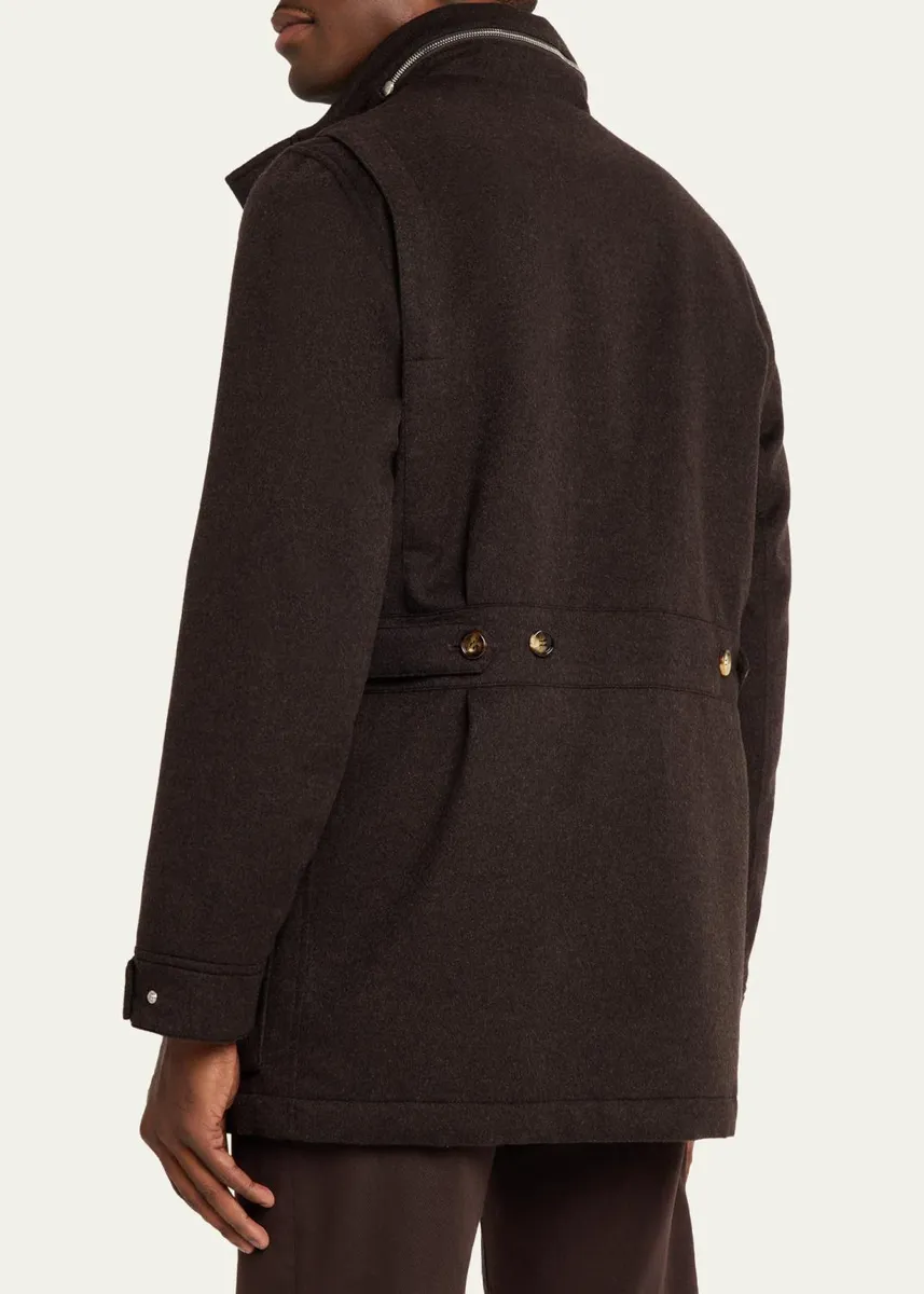 Brunello Cucinelli Men's Cashmere Field Coat | Thumbnail 3