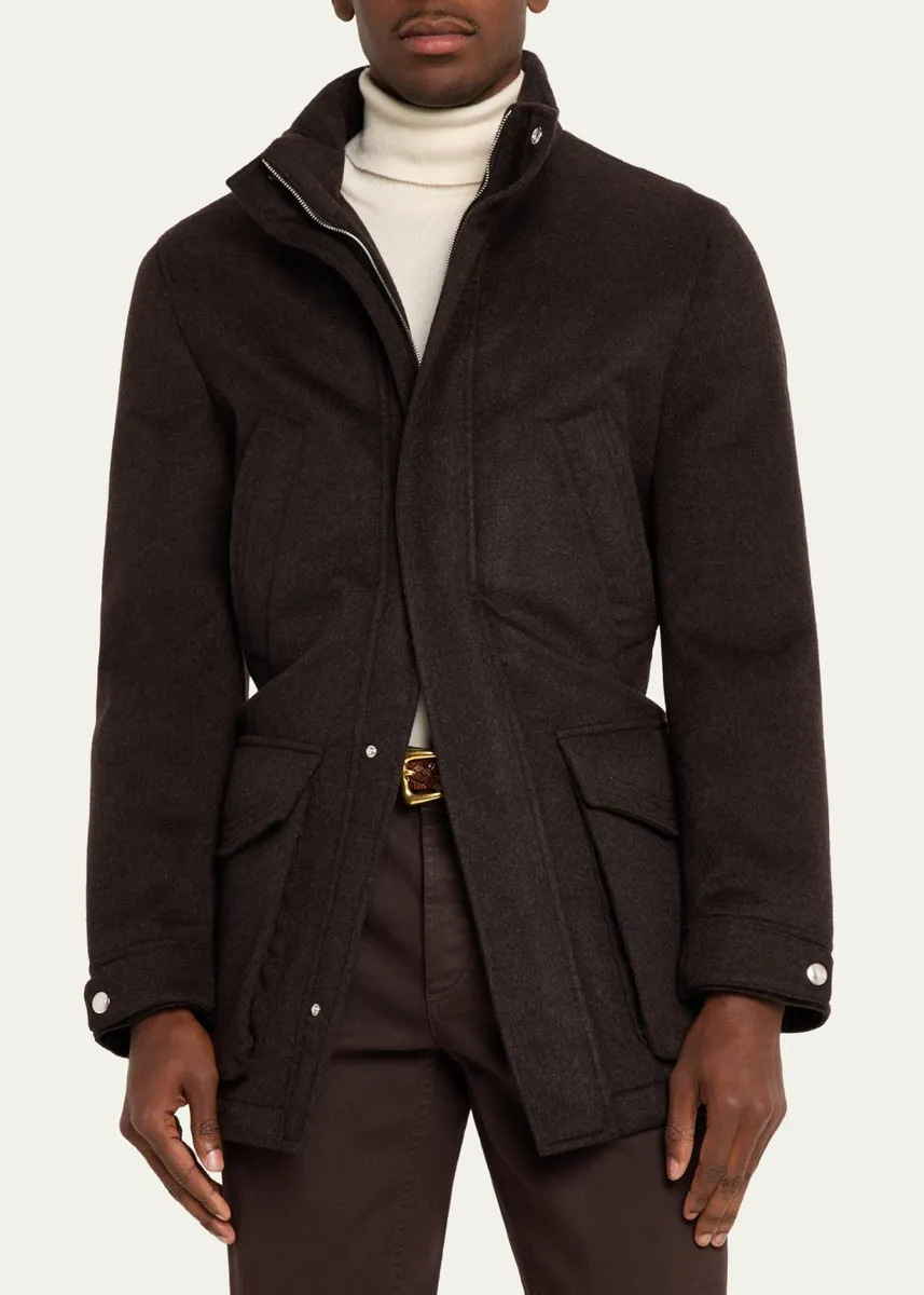 Brunello Cucinelli Men's Cashmere Field Coat | Thumbnail 4