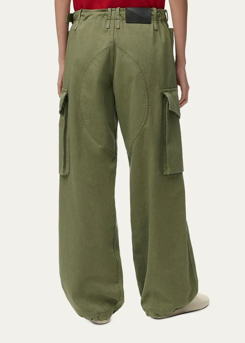 Loewe Pleated Straight-Leg Cargo Trousers | Thumbnail 3