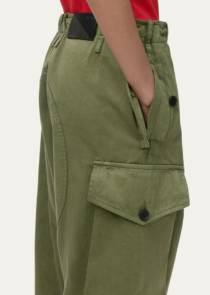 Loewe Pleated Straight-Leg Cargo Trousers | Thumbnail 5