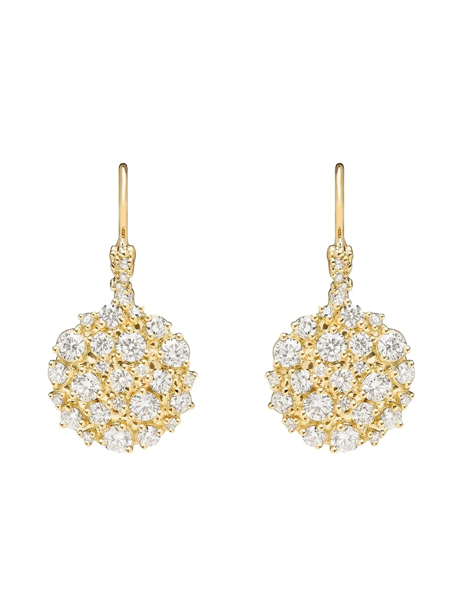 18K Yellow Gold Diamond Confetti Wire Earrings