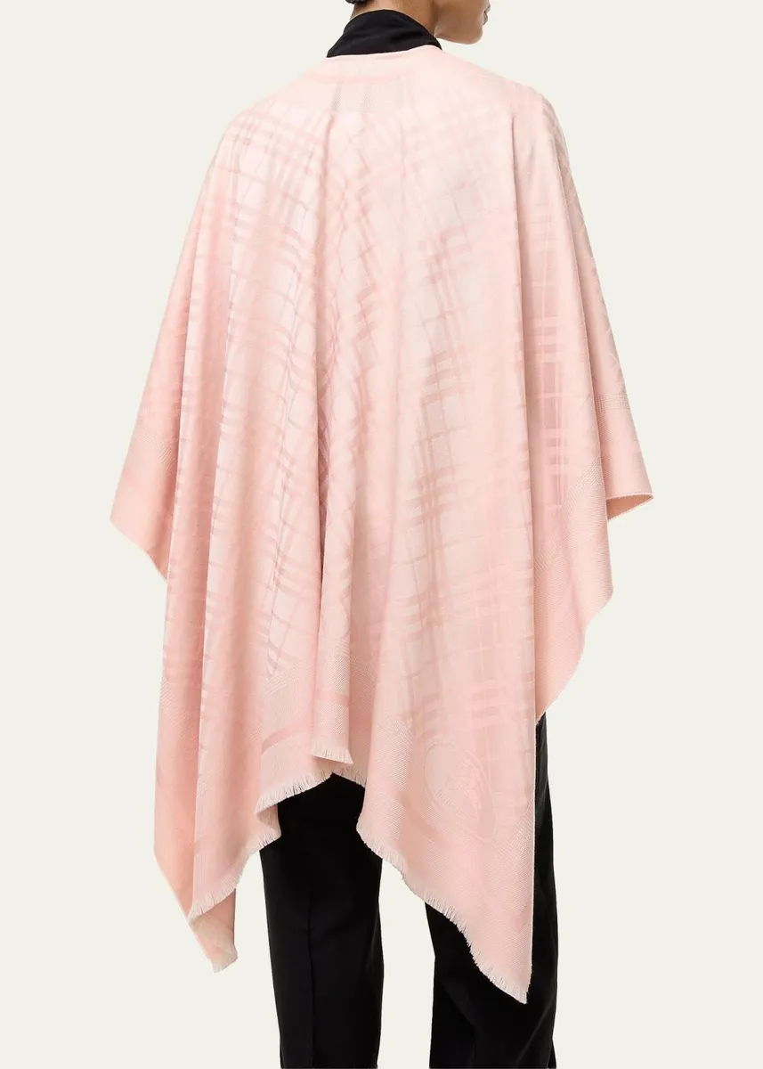 Burberry Check Wool Cashmere Cape | Thumbnail 2 Burberry Check Wool Cashmere Cape | Thumbnail 2