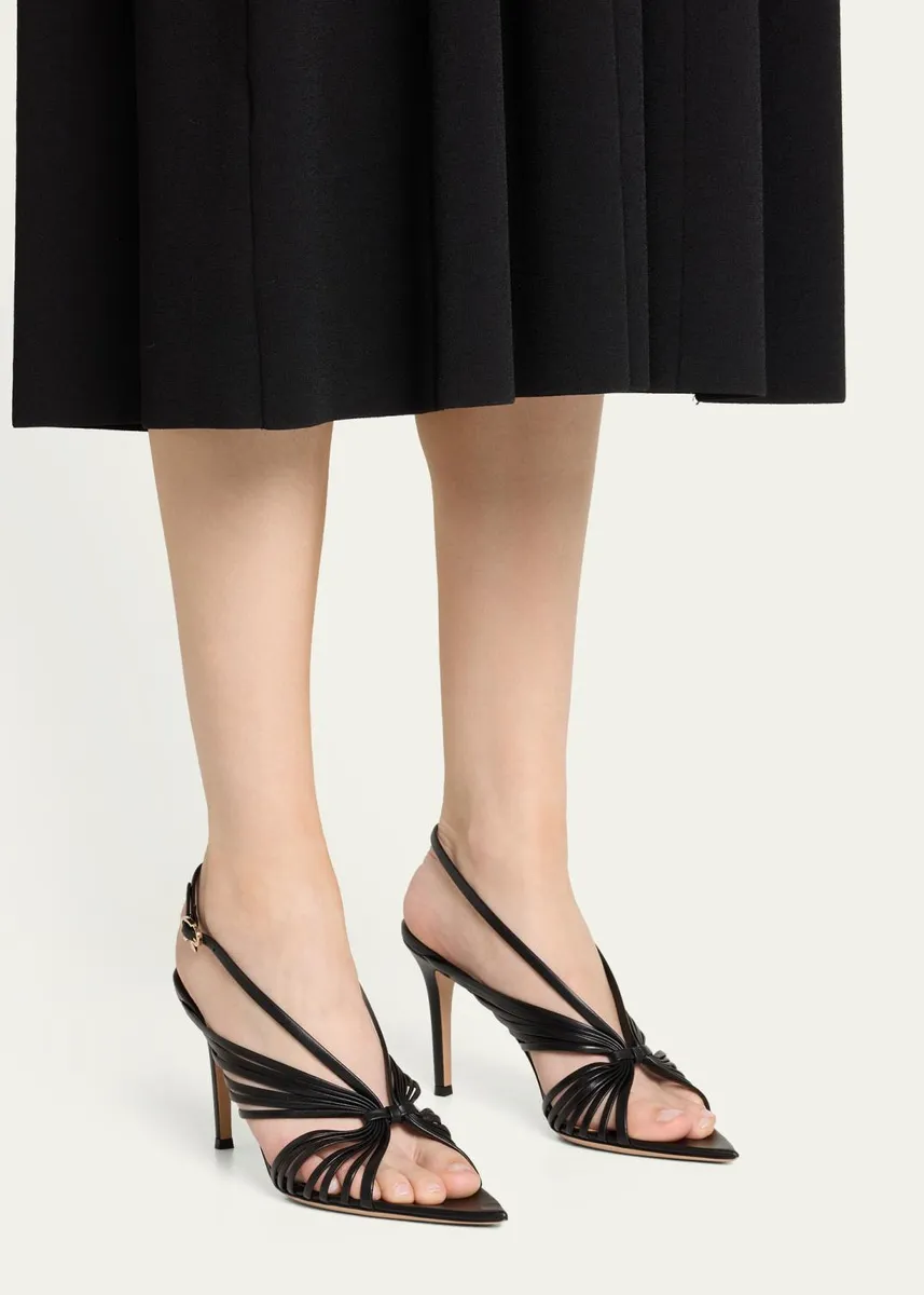 Gianvito Rossi 85mm Strappy Leather Pointed-Toe Sandals | Thumbnail 2