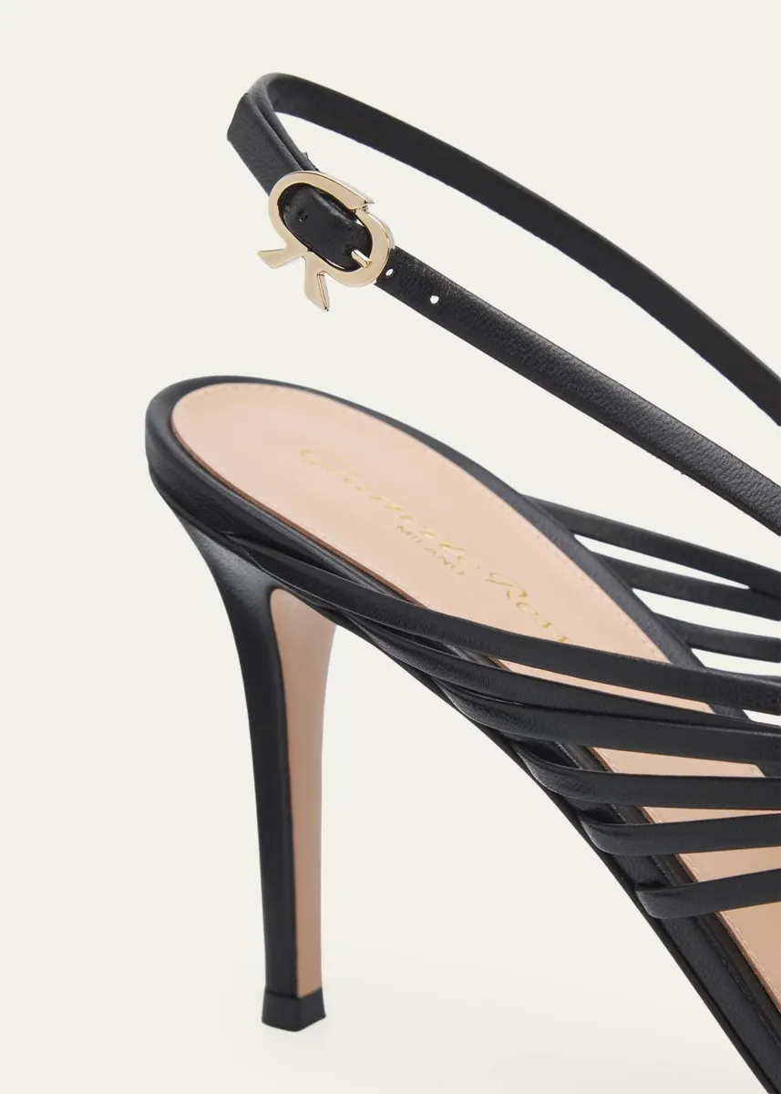 Gianvito Rossi 85mm Strappy Leather Pointed-Toe Sandals | Thumbnail 5