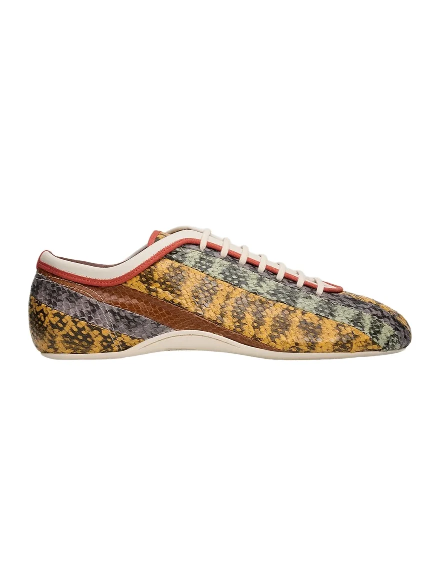 Dries Van Noten Multi Snake-Embossed Leather Low-Top Sneakers