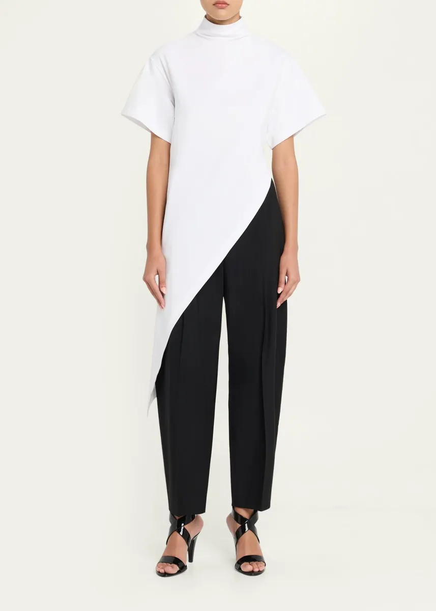 ALAÏA Short-Sleeve Asymmetric Triangle T-Shirt | Thumbnail 6