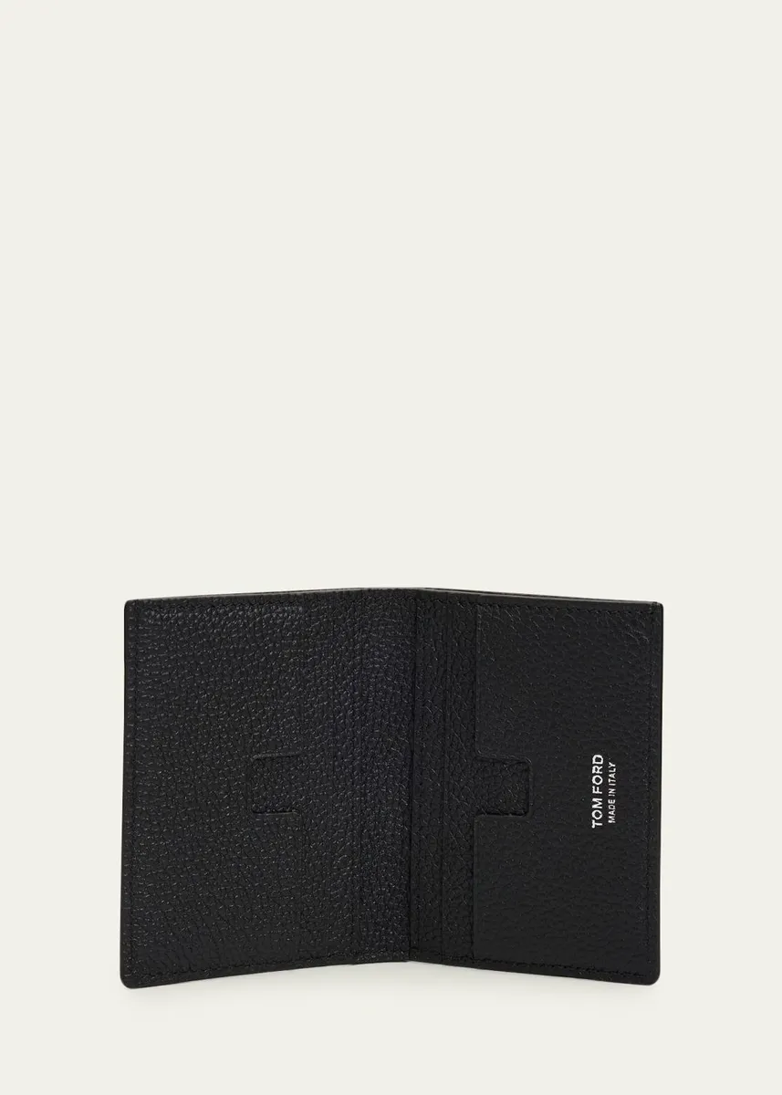 Tom Ford Men's Grained Leather T Line Bifold Card Holder | Thumbnail 2
