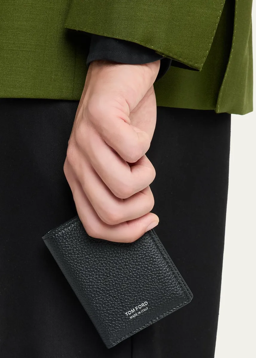 Tom Ford Men's Grained Leather T Line Bifold Card Holder | Thumbnail 4