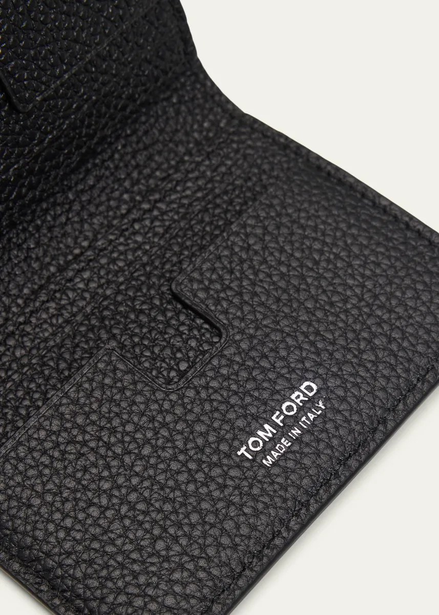Tom Ford Men's Grained Leather T Line Bifold Card Holder | Thumbnail 5
