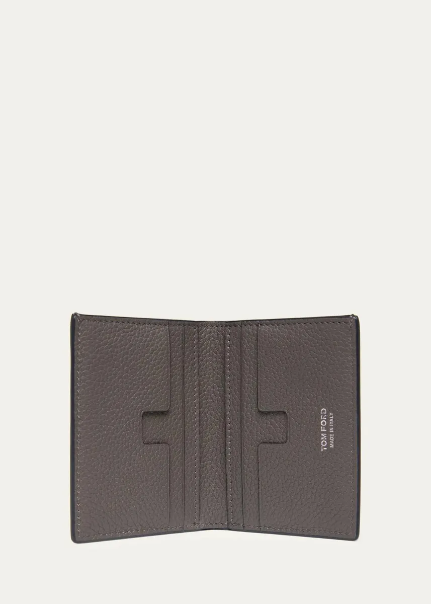 Tom Ford Men's Grained Leather T Line Bifold Card Holder | Thumbnail 7