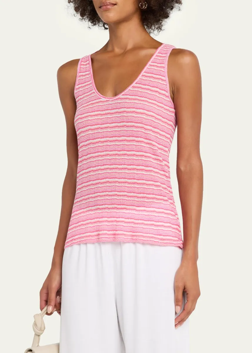 Sprwmn Striped Knit Tank Top | Thumbnail 4 Sprwmn Striped Knit Tank Top | Thumbnail 4