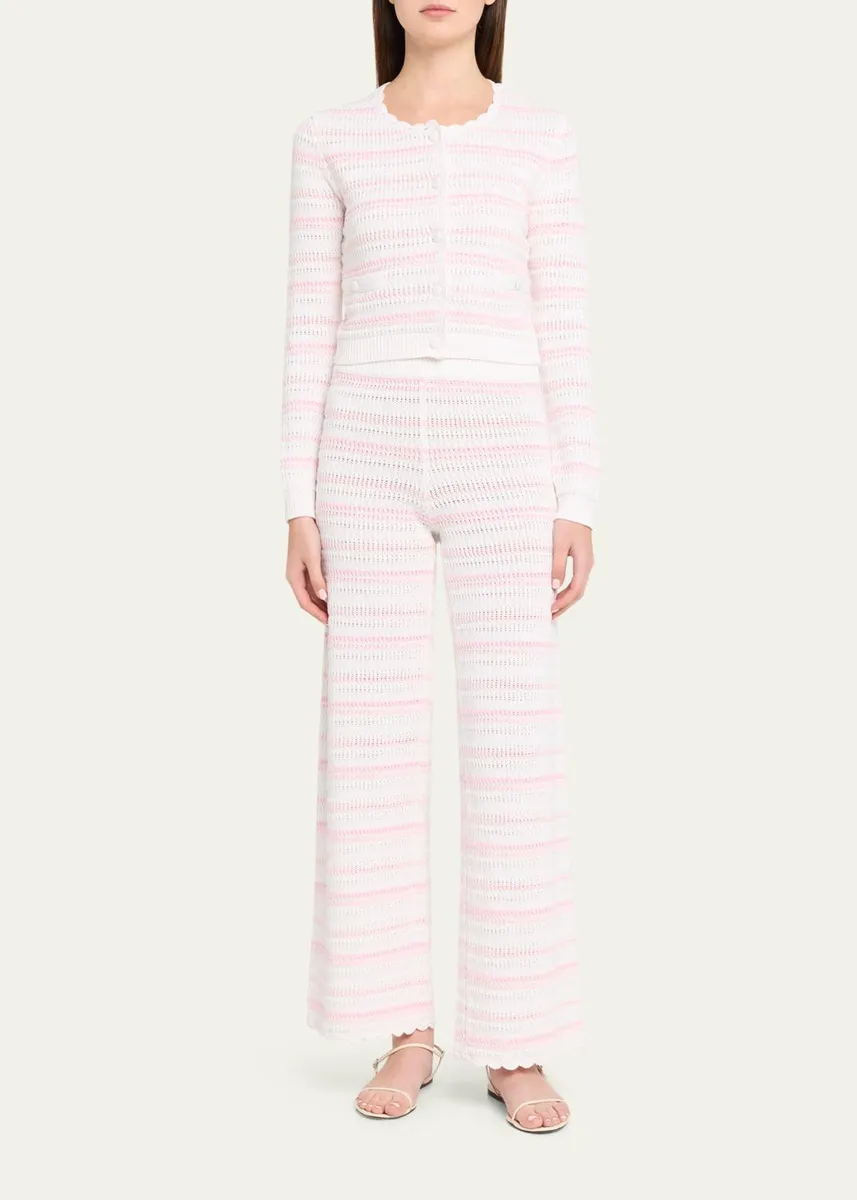 LoveShackFancy Dessa Striped Crochet Cardigan | Thumbnail 2 LoveShackFancy Dessa Striped Crochet Cardigan | Thumbnail 2