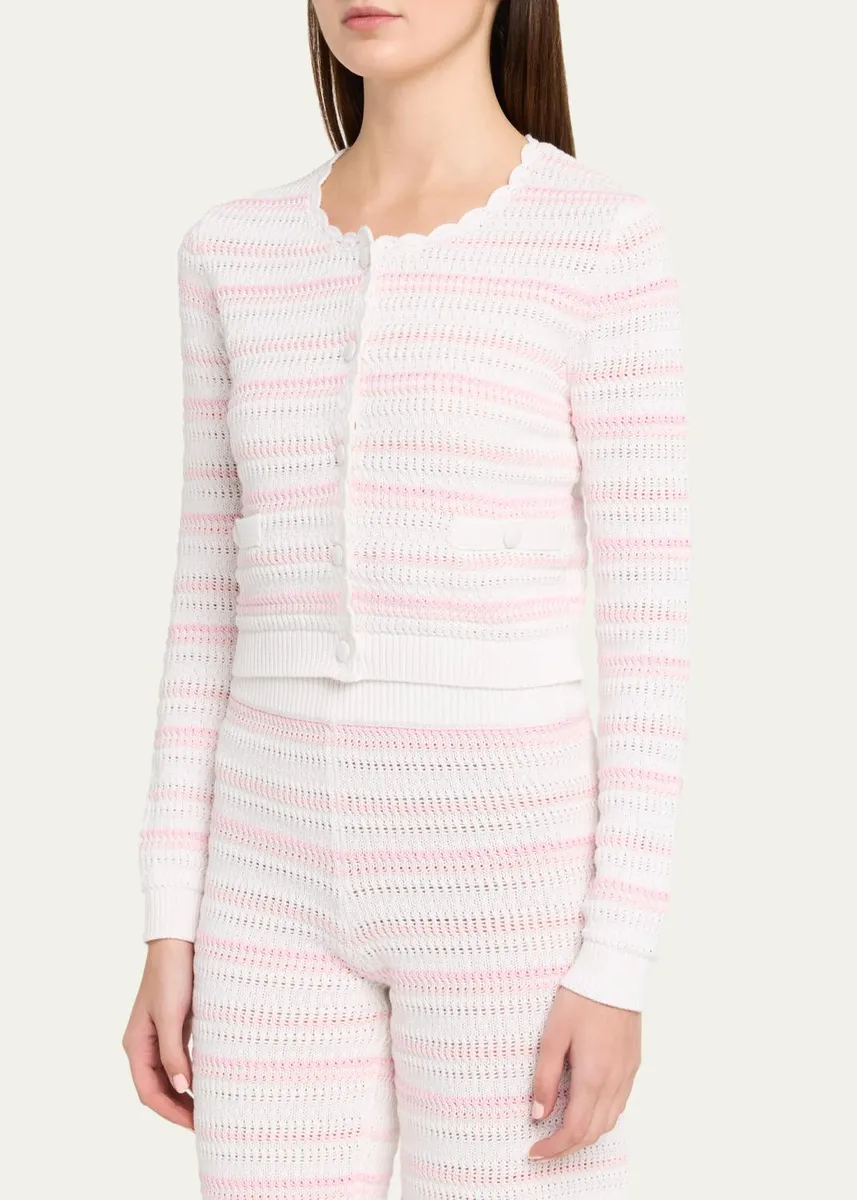 LoveShackFancy Dessa Striped Crochet Cardigan | Thumbnail 4 LoveShackFancy Dessa Striped Crochet Cardigan | Thumbnail 4