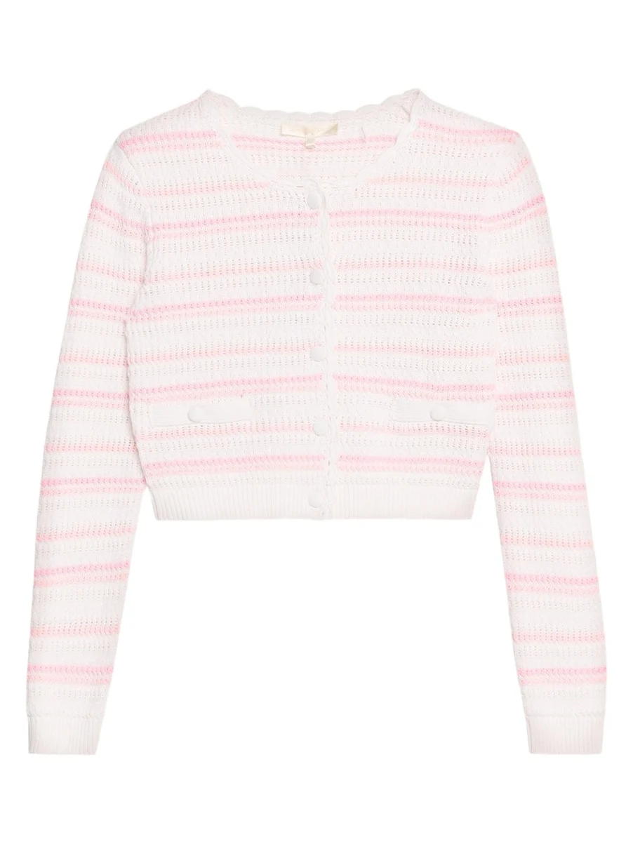 Dessa Striped Crochet Cardigan