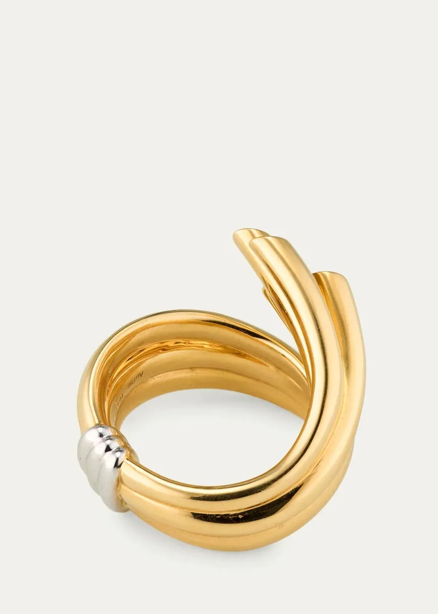 TABAYER 18K Yellow and White Gold Diamond Sheaf Ring | Thumbnail 4